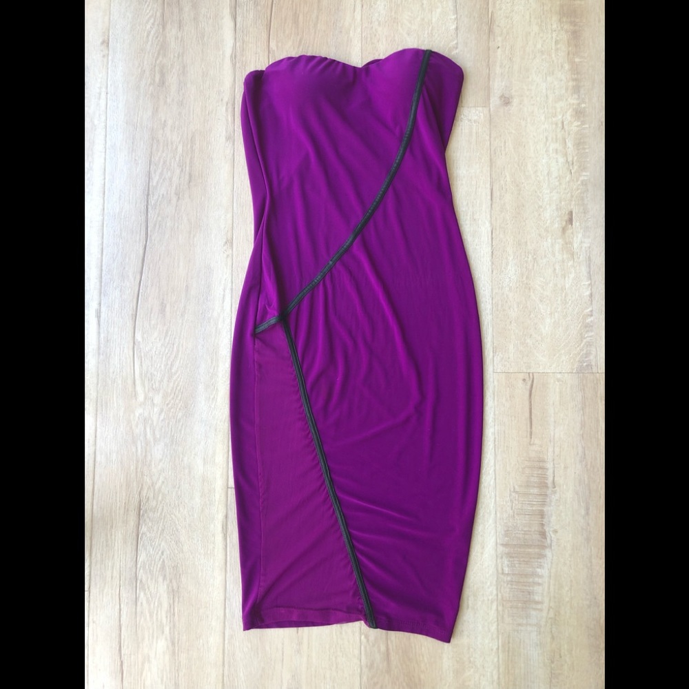 Foreign Exchange Purple Strapless Dress